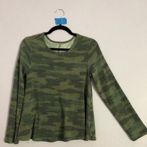 Girls Camouflage Long Sleeved Sweater